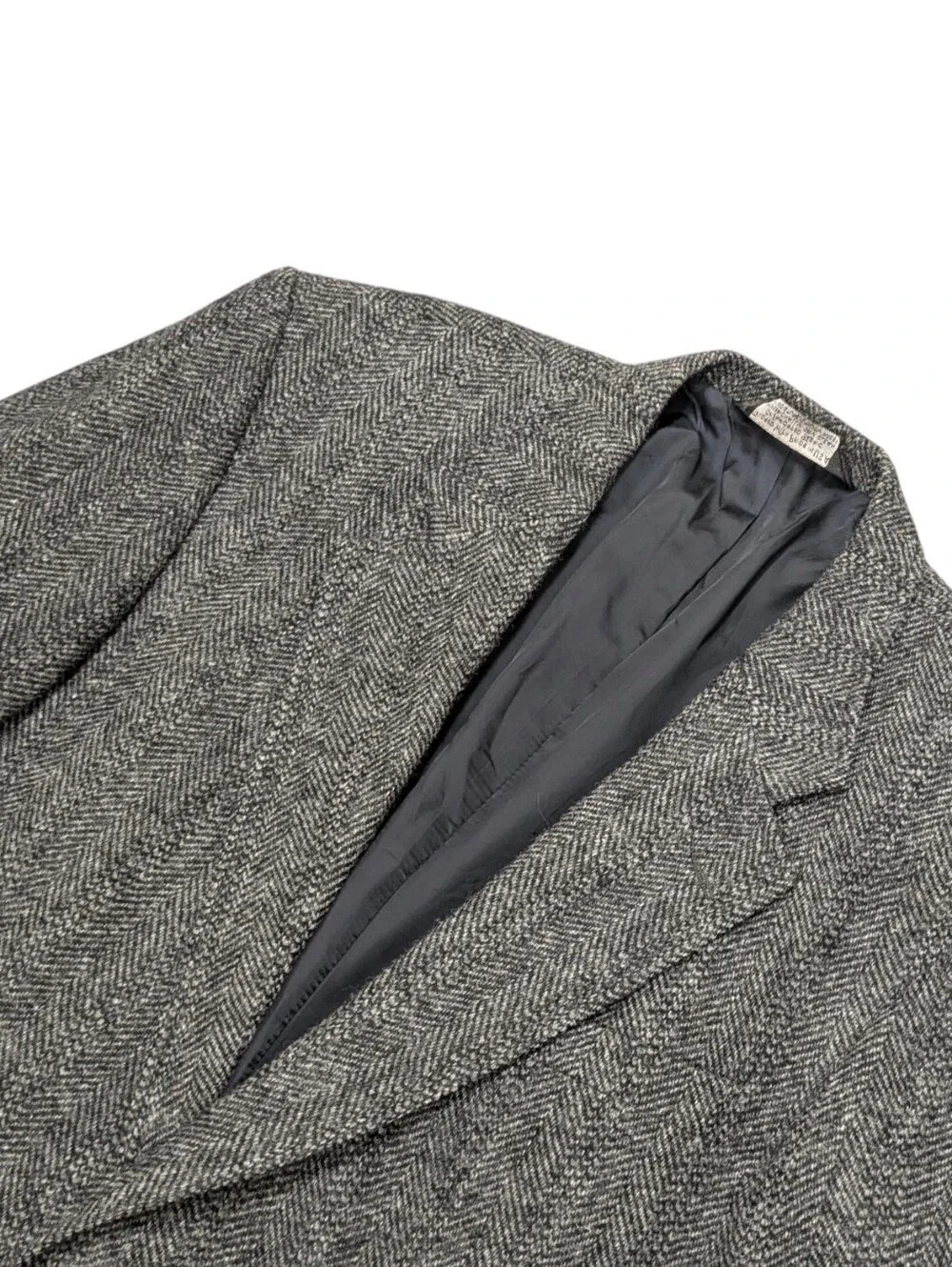 Harris Tweed Lands End Blazer Jacket Men's Size 44R Gray Herringbone Sport Coat